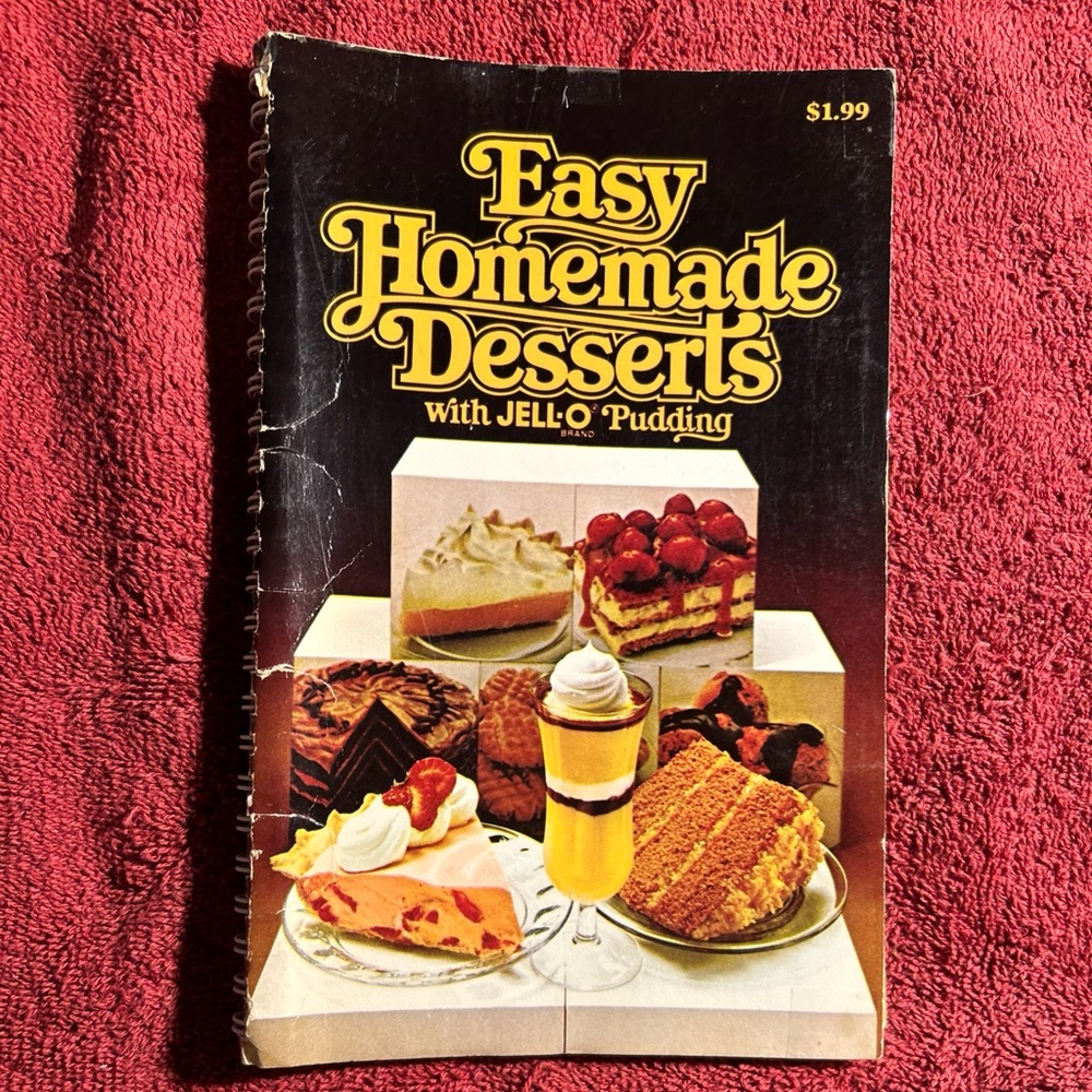 1979 Jell-O Easy Homemade Desserts Cookbook Spiral Bound 1st Edition